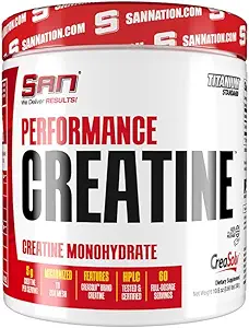SAN Performance Créatine 600g – soutient la croissance musculaire et l'endurance sportive, 120 portions