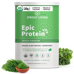 Sprout Living Protéine épique, Protéines végétales et superaliments Poudre, Green Kingdom.