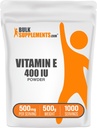 BulkSupplements.com Vitamine E 400 UI poudre - comme D-Alpha Tocophérol, suppléments de vitamine E - sans gluten, 500mg par portion, 500g (1,1 lb) (paquet de 1)