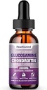 1 Pack Glucosamine Chondroïtine MSM gouttes liquides, Supplément de soutien articulaire supplémentaire pour adultes hommes et femmes, Quercetin Boswelia, Bromelain, Antioxydant Imune Support (2 Fl oz)