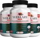 Wellary Max Ménopause Supplément de soutien, 40 Million CFU Probiotic Blend, 90 Capsules (3)