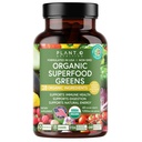 Plant.O Bio Super Greens [Supplément de fruits et légumes] Antioxydants à haute absorption de poudre verte avec Alfalfa, racine de betterave, cerise de tart pour le soutien immunitaire, Gut Health, énergie, 60 comprimés de légumes