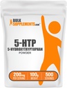 BulkSupplements.com Poudre 5-HTP - 5-Hydroxytryptophane, 5-HTP Supplément - 5-HTP 200mg, Supplément de soutien d'humeur - Sans gluten, 200mg par portion, 100g (3,5 oz) (paquet de 1)