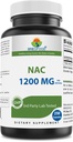 Brieofood Supplément NAC N-acétyl Cysteine 1200 mg par portion 250 Capsules - Supplément de soutien immunitaire