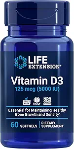 Prolongation de la durée de vie Vitamine B12 méthylcobalamine 1mg et vitamine D3 125 mcg (5000 UI) Supplément Bundle - 60 Compte