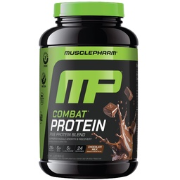 MusclePharm Combat Protéines Poudre, Chocolat Lait Flavor, Carburants Muscles pour des entraînements productifs, 5 Sources de protéines incluant Isolation de protéines de lactosérum et Albumine d'oeufs, Sans gluten, 2 lb, 24 portions