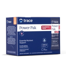 Trace Minéraux Power Pak Electrolyte Powder Packets $ 1200 mg Vitamine C, Zinc, Magnésium $ Boost Immunity, Hydratation and Natural Energy $ 30 Packets