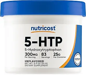 Nutricost 5-HTP poudre 25 Grams (3 Pack) (300mg par portion)