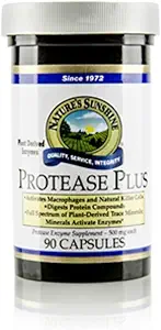 Nature's Sunshine Protease Plus, 90 Capsules de compléments enzymatiques digestifs puissants avec 60 000 HUT Protease pour briser les protéines et les acides aminés