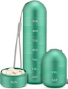 Zannaki Metal Moisture Proof Weekly Pill Organizer, Stackable Aluminium Alliage BPA Voyage libre Randonnée 7 jours Pill Box Case étanche et grand compartiment pour tenir les pilules, vitamines, huile de poisson, suppléments