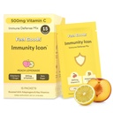 Sensation de produits Icône d'immunité, Zéro sucre, Vitamine C, A, B, D, E & Zinc, Elderberry biologique, Ashwagandha, Buvez la poudre de mélange, végétalien, non OGM, caféine et sans gluten.