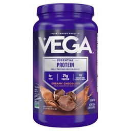 Protéines essentielles originales de Vega - 25g Protéines végétales, Chocolat crémeux, 20 portions, Mélange végétalien de boissons non OGM, Smoothie et Shake Ready, sans gluten, sans lait, 32.5oz (paquetage mai Vary)