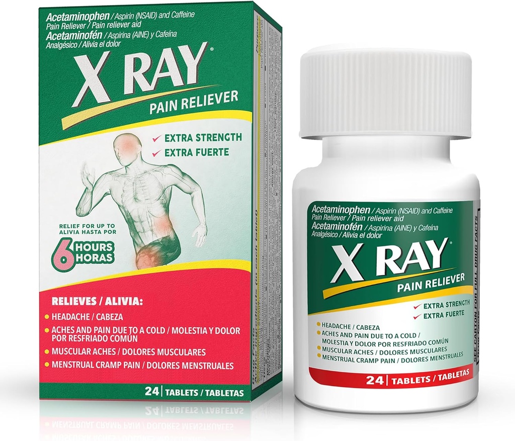 X RAY Pain Reliever - Extra Strength - 24 Tablets