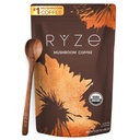 RYZE SUPERFOODS Café de champignons USDA Bio avec 6 champignons adaptogènes et huile MCT, États-Unis Cafe instantané pour une meilleure énergie, Focus, Digestion, Immunity with Lions Mane & Turkey Tail, 30 portions