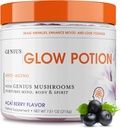 The Genius Brand Genius Glow Potion - Supplément de soin quotidien pour la peau glorieuse - Soutient l'hydratation, l'élasticité, la santé immunitaire et la fonction cérébrale - Powered by Nootropics - Acai Berry - 30 portions