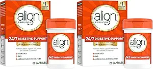 Align Probiotics, Probiotic Supplement for Daily Digestive Health, 28 Capsules, #1 Probiotique recommandé par les gastroentérologues (Paquetage May Vary) (Paquet de 2)