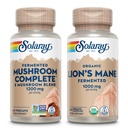 Solaray Mushroom Complete et Lions Mane Mushrooms Bundle - 8 Champignons Supplément Plus Lion Organique - Fermenté pour l'absorption améliorée et le bien-être du corps entier, garantie de 60 jours, 60 VegCaps Ea.