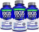 Facteur de concentration Adultes extra-force, 120 Compte- Supplément Cerveau pour la mémoire, Concentration, Focus- DMAE, Vitamine D, DHA- Supplément Santé du cerveau – Formule fiable- Vitamines cérébrales, Pilules de concentration (3 Pack)