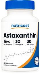 Nutricost Astaxanthine 12mg, 30 Softgels - Sans OGM et sans gluten