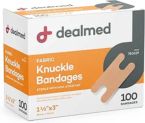 Bandes adhésives flexibles en tissu plié – 100 bandages de comptage (1 paquet) avec Pad non-collé, sans latex, soin de la plaie pour trousse de premiers soins, 1 1/2" x 3"