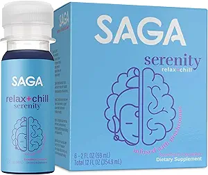 SAGA Serenity Organic Relaxation Shots avec Kava, Lion, Mane & Reishi.