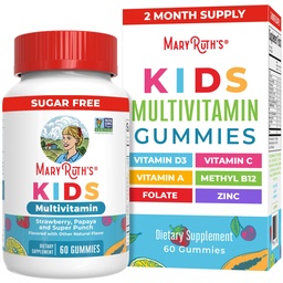 MaryRuth Organics Vitamines pour enfants Multisupprimé sans sucre 2 mois d'approvisionnement pour enfants Multivitamine Gummies pour les âges 2+.