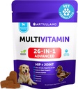 20 en 1 Multivitamine de chien avec de la glucosamine - Vitamines et suppléments de chien à croquer - Mâches multivitamines seniors et chiots pour la hanche et le soutien articulaire, l'immunité, la mobilité, la peau, la digestion - 70 Soft Treats