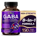 GriMed GABA 16 280mg - X15 Puissance avec 5-HTP, L-Theanine, Magnésium, Ashwagandha - Relax & Restore, bien soutenir le sommeil - Fabriqué aux États-Unis (150 Nombre (paquet de 1))