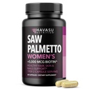 Saw Palmetto pour les femmes avec biotine 5000mcg - puissant bloqueur DHT pour soutenir la santé des cheveux, de la peau et des ongles - 60 comte - Vitamine végétalienne, non-OGM pour des serrures plus fortes et plus complètes - 1 mois d'approvisionnement
