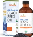 Huile de graines noires organiques (Nigella Sativa, Cumin Seed) Cold Pressed Non-OGM, 8 oz bouteille de verre source d'acides gras essentiels, Oméga 3 6 9'