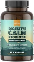 Rhythme naturel Probiotique calmant digestif (plus L-glutamine) 25 milliards CFU et 13 souches. - Soutien naturel pour une meilleure digestion - pour Bloating & Constipation + Gas Relief & Fuite Gut - 60 capsules.