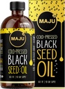 Huile de graines noires de MAJU 16oz: 3X Thymoquinone, pressée à froid, 100 % d'huile de graines de cumin noir de nigella sativa (meilleure que biologique), non-OGM, 100% de graines noires pures liquides, bouteille de verre