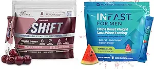 Real Cétones Intermittent Drink Mix Bundle for Weight Loss Support Black Cherry Shift Electrolytes & Intermittent Fasting Electrolytes pour hommes avec des Cétones Exogènes BHB (30 Comptez chacun)