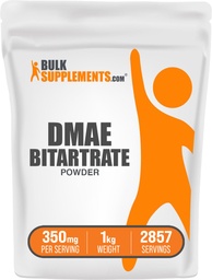 BulkSupplements.com Poudre de bitartrate DMAE - Bitartrate de diméthylaminoéthanol, supplément DMAE - Sans aromatisé et sans gluten, 350mg par portion, 1kg (2,2lbs) (paquet de 1)