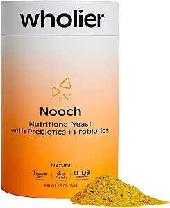 bouffées de levures nutritives opuleuses avec prébiotiques et probiotiques pour la santé de Gut. Méthylcobalamine Vitamine B12 & Vitamine D3. Assaisonnement vegan-cheesy. (5,3 oz.) (Natural)