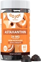 GJOY NATURALS Astaxanthin Gummies 24mg – Supplément antioxydant de haute puissance – Skin, Eye & Immune Wellness Support – Végétalien, sans sucre, non-OGM, sans gluten, sans soja – 60 Gummies