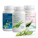 AloeCure Organic Aloe Vera Capsules Pack - 3 Pièces - Melatonine + Collagène, Aloe Vera Capsules, Probiotique + Enzyme