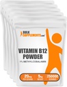 BulkSupplements.com Vitamine B12 en poudre de méthylcobalamine - 1 % B12 méthylcobalamine, vitamine B essentielle - B12 en supplément, sans gluten, 20mg par portion, 5kg (11 lbs) (paquet de 1)