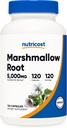 Nutricost Marshmallow Root 5000mg Équivalent, 120 Capsules végétariennes - sans gluten et non-OGM - à partir de 500mg de 10:1 Extrait