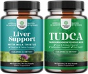 Bundle of Liver Cleanse Detox & Repair - Herbal Liver Support Lait Thistle Supplément et le supplément avancé de sel bile TUDCA - Extra Strength TUDCA 500mg par portion de sel bile pour Gallbladder,Kidney