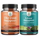 Complexe d'appui à la thyroïde à base de plantes - Potent Kelp Iodine pour l'équilibre hormonal et le foie nettoyer la désintoxication et la réparation - Thistle de lait pour la digestion et la santé immunitaire - Ginger Root Choline Dandelion