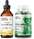 Muleine sauvage et biologique gouttes 4 oz et Gommies de chlorophylle 60 Chews