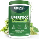 Verts+ Poudre biologique RAW Superfood, Super Blend Immune Support, Morning Kick, Energy Boost, Nutrition Vibrant Santé, Supplément alimentaire, Soy végétalien/Dairy/Gluten Free(8.46oz)