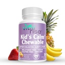 Kids Magnesium Chewables - Supplément quotidien, sans sucre et sans mélatonine, soutient une réponse et un focus de stress santé, Magnésium à absorption rapide avec L-Theanine, saveur de fruits mélangés, 30 comte