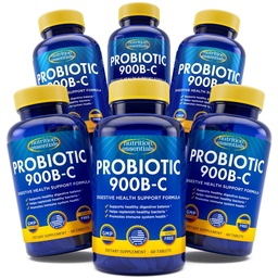 Nutrition Essentials Supplément alimentaire probiotique certifié GMP 6 bouteilles 360 capsules