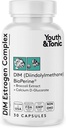 Youth & Tonic DIM BioPerine for Estrogen Métabolism Support: Soutien aux femmes et aux hommes Hormone Balance with Excess Estrogen Blocker: Supplément Diindolylméthane - 30 pilules