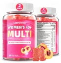 Multivitamine pour les femmes Gommies pour 40+ avec Oméga-3, Niacinamide, B-Complex, Lutéine, Fer, Choline, Phosphatidylsérine, Vitamine D3 pour la peau, les cheveux, l'énergie, Immune, os - végétalien, sans sucre, 120Cts
