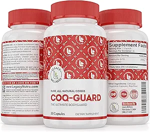 Legacy Wellness CoQ-GUARD CoQ10 200mg - Supplément naturel à haute puissance CoQ10 pour l'énergie, le coeur, l'antioxydant et le soutien cellulaire - High Potency Co Q 10 Ubiquinone pour le bien-être global - Non-OGM 30 capsules