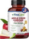 Capsules de vinaigre de cidre de pomme FineLand avec la mère et les probiotiques – 120 Capsules de légumes – 1600mg Eq. per seving – Digestive, Detox & Gut Health Support – Non-OGM, 100% végétalien Fabriqué aux États-Unis