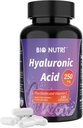 BIO NUTRI Suppléments à l'acide hyaluronique 250mg240 Capsules, avec Biotin 5000mcg et vitamine C 25mg - Peau, Cheveux et articulaires 3 in1 Support